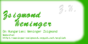 zsigmond weninger business card